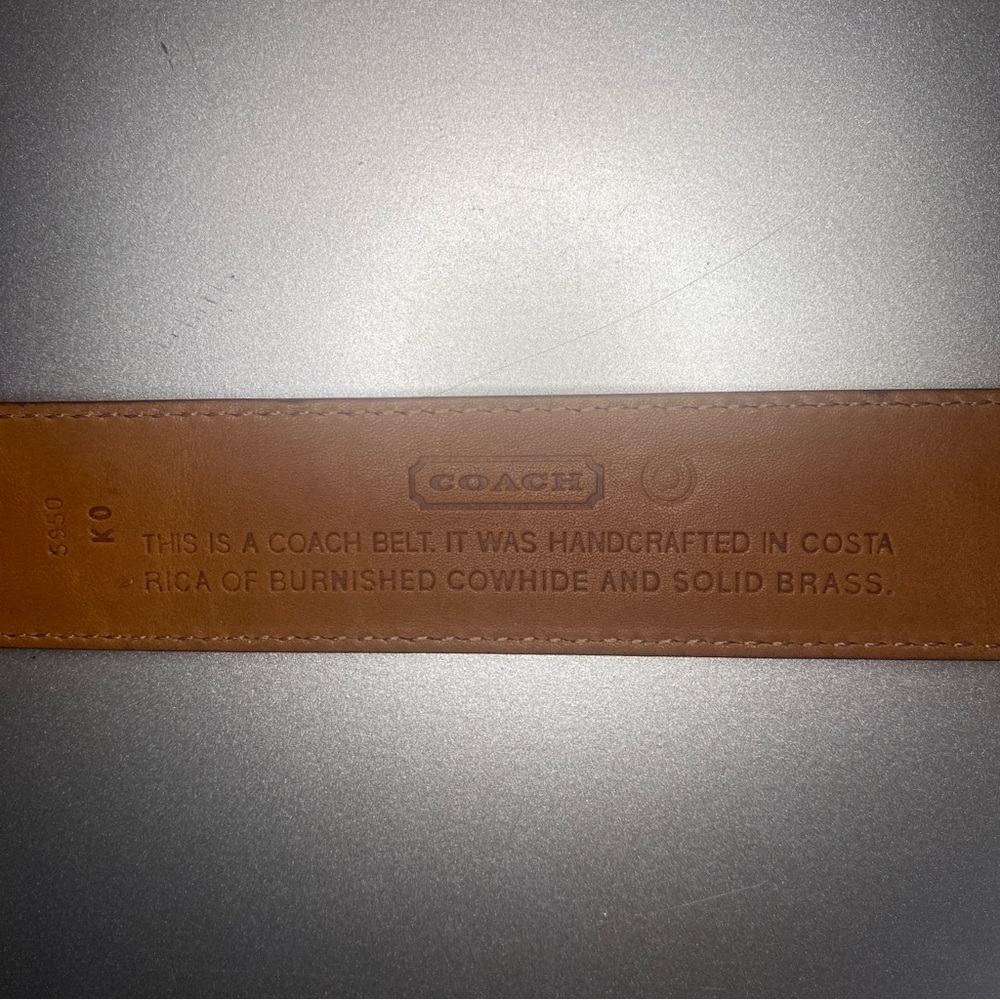 NWT Rare & Vintage Coach Belt Burnished Cowhide and Solid Brass - Size 34 Inches - Picture 8 of 10